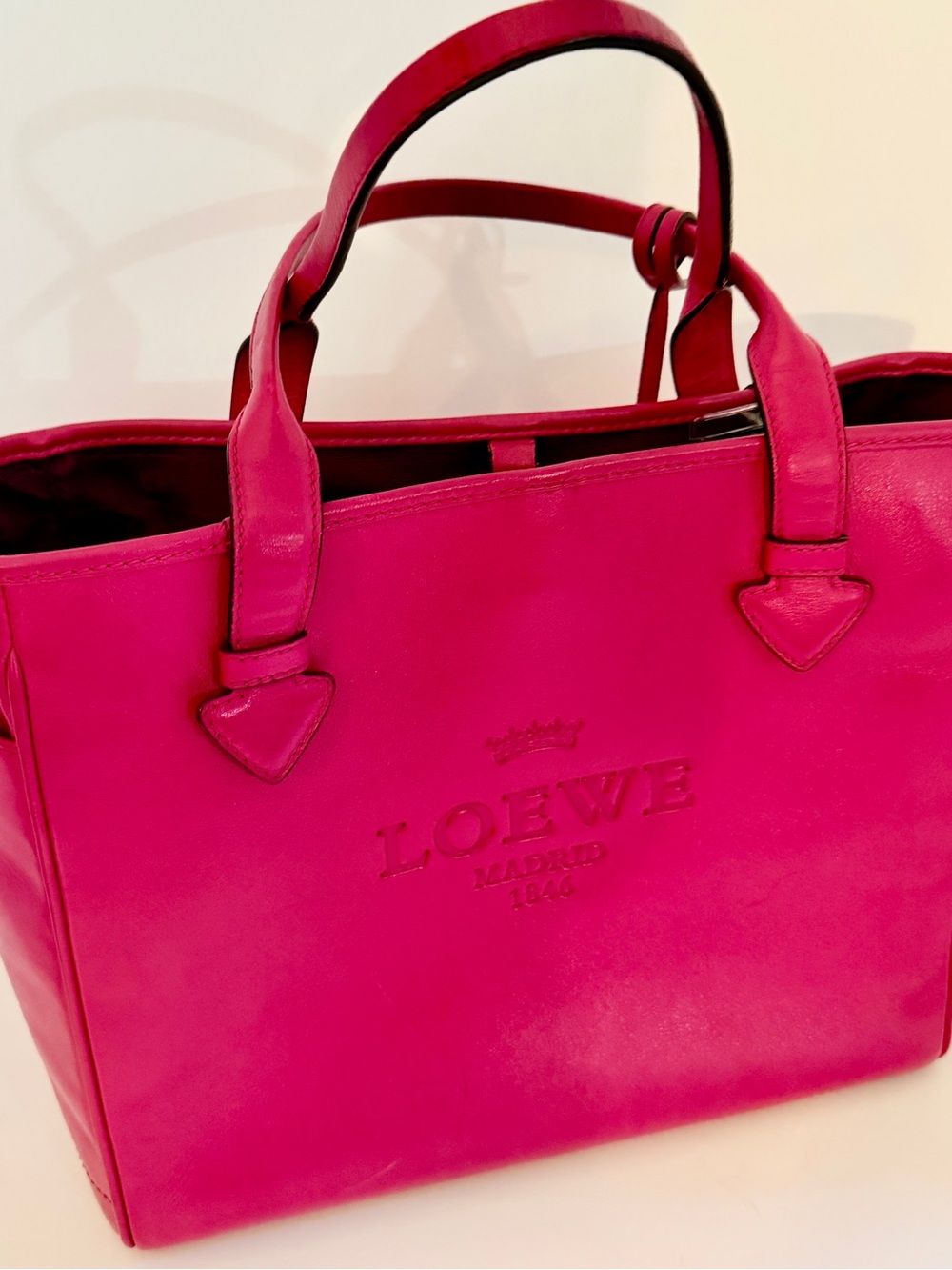 Loewe Fuchsia Pink Leather Tote